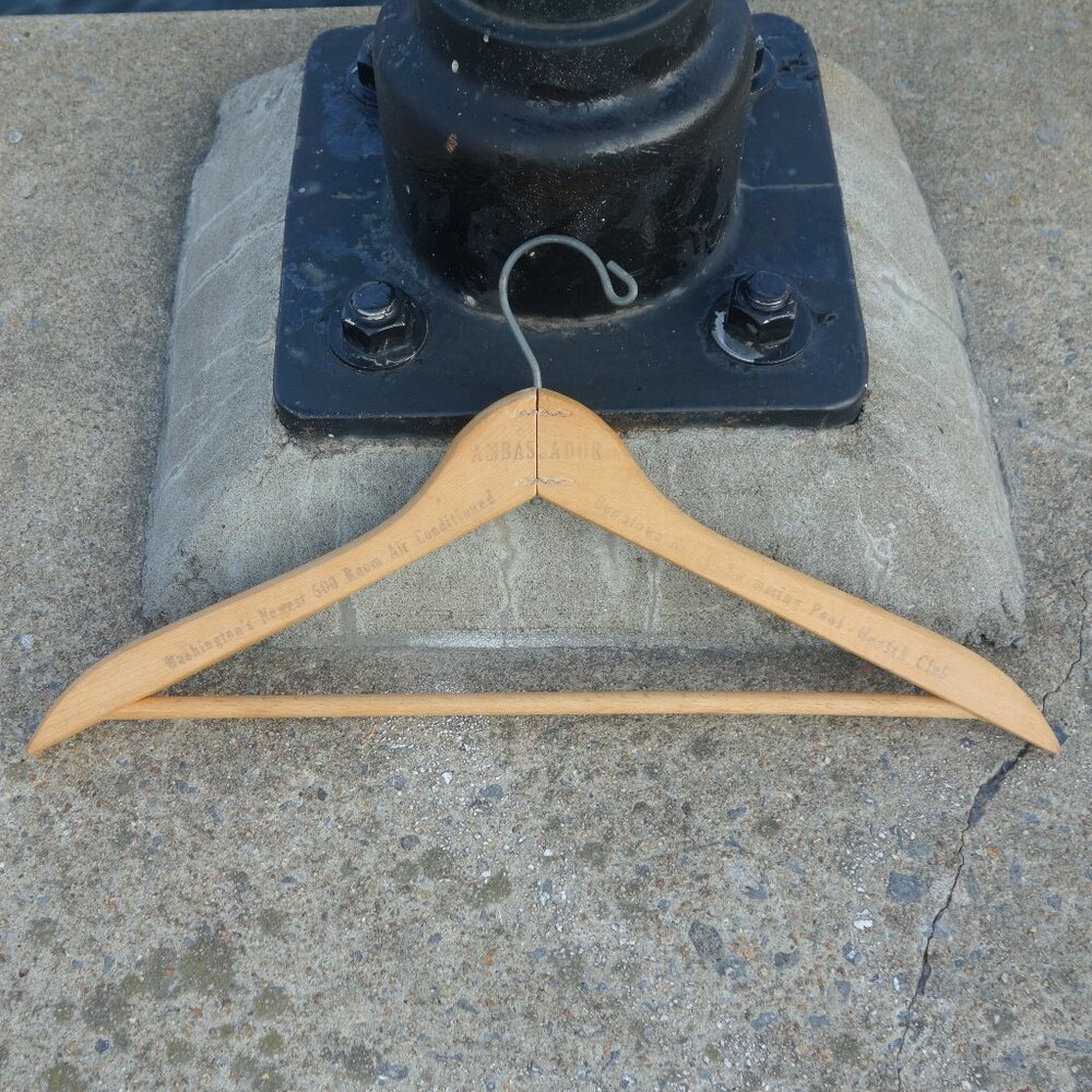 Vintage Ambassador Washington's 500 Room Downtown Hotel Wood Hanger